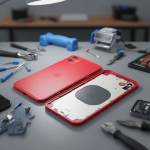 Carcasa Intermedia Roja con Cubierta Trasera para iPhone 12 - Product Image 3