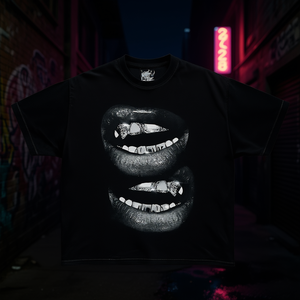 Camiseta Oversize Grin Fang Mouth Graphic Estilo Boxy Streetwear Y2K Meme - Product Image 3