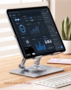 Support de bureau en alliage d'aluminium pliable rotatif à 360 ° pour <span class=keywords><strong>iPad</strong></span> de 4 à 12 pouces prend en charge la tablette PC et le support de PC