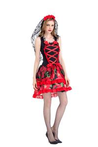 Costume da Sposa Fantasma per Halloween, Travestimento da Strega per il Giorno dei Morti Messicano, Abito per Cosplay Femminile per Festival Spagnoli e Feste a Tema - Product Image 5