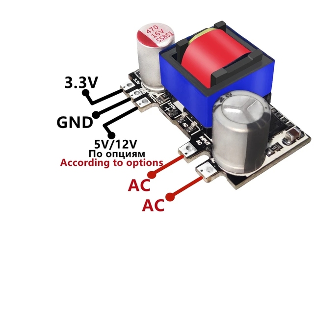 BSSY)AC- Voltage Regulator Module Dual Output 5V3.3V 220V To 12V Low Ripple Power Supply