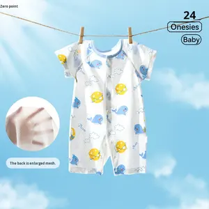 Monos informales de verano para bebés, ropa de manga corta con patrón de animales de algodón 100%, pijamas para hombres y mujeres para <span class=keywords><strong>Amazon</strong></span> - Product Image 3