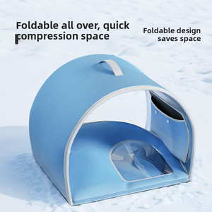 Casa Iglú para Mascotas de Tela Oxford Ecológica, Fresca para Verano, con Patrón Sólido, Transpirable, con Aire Acondicionado para Perros, en Caja - Product Image 2