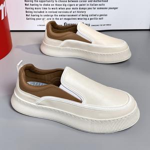 Chaussures décontractées pour hommes, style slip-on, dessus en PU, semelle en caoutchouc, bout rond, toutes saisons, chaussures de marche décontractées - Product Image 5