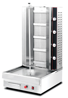 Machine à shawarma commerciale à 4 brûleurs en acier inoxydable, rôtissoire verticale pour les restaurants de kebab et de restauration rapide