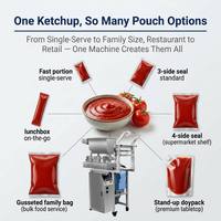 Machine d'emballage verticale automatique pour sachets de ketchup, équipement de remplissage et de scellage VFFS pour sauce tomate et pâte