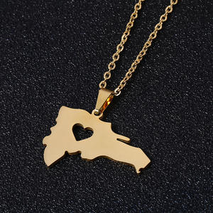 Collar <span class=keywords><strong>de</strong></span> <span class=keywords><strong>mapa</strong></span> <span class=keywords><strong>de</strong></span> acero inoxidable <span class=keywords><strong>de</strong></span> Hip Hop para mujer PAÍSES <span class=keywords><strong>DE</strong></span> Jamaica chapados en oro para boda o fiesta - Product Image 5