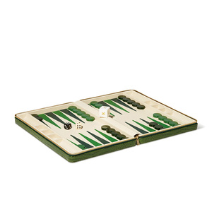 Croc Embossed PU Leather Case Custom <strong>Travel</strong> <strong>Backgammon</strong> Board Game <strong>Set</strong> with Zipper - Product Image 4