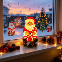 Décoration de Noël Père Noël en PVC et Fer, Veilleuse Ambiante, Cadeau Festif, Fabriqué en Chine