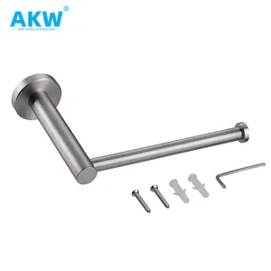 Holder Stainless Steel Black Toilet Bathroom Paper Holder Metal Toilet Tissue Rack Roll Stand With Weighted Base