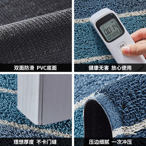 พรมเช็ดเท้าลายทาง Teslin Home รูปทรงสี่เหลี่ยมผืนผ้า ผลิตจาก PVC กันลื่น สำหรับใช้ภายนอกอาคาร ช่วยขจัดสิ่งสกปรก - Product Image 5