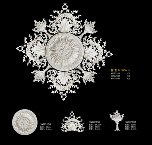 Moulures de <span class=keywords><strong>plafond</strong></span> en polyuréthane PU de style européen français, design moderne, personnalisation OEM <span class=keywords><strong>d</strong></span>'usine, pour la <span class=keywords><strong>d</strong></span>écoration - Product Image 2