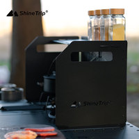 Panneau coupe-vent pliable en acier au carbone à 4 volets pour réchaud à gaz portable, brûleur, protection contre le vent pour barbecue extérieur, noir