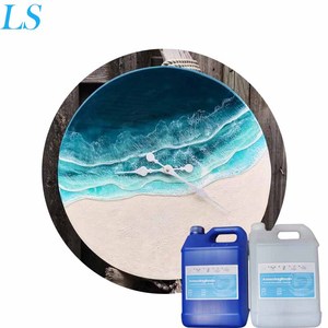 Résine étonnante <span class=keywords><strong>dalles</strong></span> de noyer d'acacia de bonne qualité rustique bar restaurant table à manger en résine époxy résine époxy a et b - Product Image 2