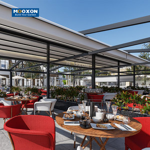 Mooxon Auvent de toit motorisé rétractable en PVC avec éclairage LED et réglable pour le jardin. - Product Image 3
