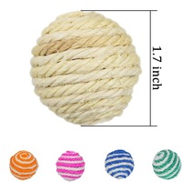 Balle à gratter pour chat en papier et sisal écologique et durable Jouet de balle de canne de couleur bonbon Jouet interactif pour chat Jeu de balle pour chat qui roule
