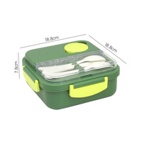 Boîte à lunch carrée personnalisée avec compartiments, récipient alimentaire étanche, pour enfants, adultes, bureau, école, ensemble de boîtes à lunch bento pour enfants