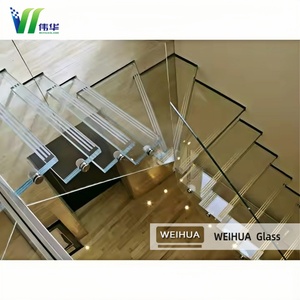 Escalier contemporain moderne en verre transparent avec marches en verre trempé renforcé, <span class=keywords><strong>garde</strong></span>-<span class=keywords><strong>corps</strong></span> en métal pour villas, balcon, usage commercial - Product Image 4