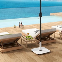 Support de parapluie JH-Mech ODM avec bouton réglable, montage facile, base en acier au carbone thermolaqué blanc