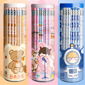 Venta Especial: Lápiz de Colores Largo Estándar Escolar de Madera con Borrador, Diseño de Dibujos Animados, Regalo para el Día del Niño - Product Image 3