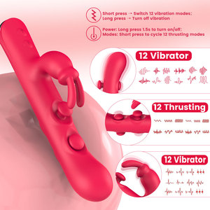 Dreifach-Aktions-Kaninchenvibrator G-Punkt Klitoris-Stimulator Massagegerät Erotikspielzeug für Frauen - Product Image 4