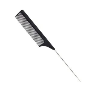 Peigne de coiffure professionnel en fibre de carbone avec logo personnalisé, en acier inoxydable, à queue de rat, pour la coupe, le démêlage et le tressage - Product Image 2