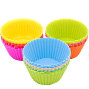 Round Baking Cup Liner Baking Molds Silicone Cup Muffin Cake Tool Bakeware Baking Party DIY Cake Decorating Tools