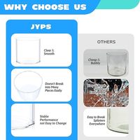 Vase à large bouche de cylindre de fleur en plastique transparent 6*6 pouces ouverture maison fête de mariage centres de table décoratifs pas présentoirs en verre