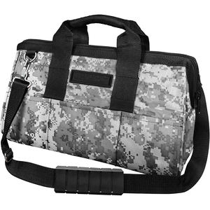 Sac à outils large et résistant de 16 pouces, sac fourre-tout de rangement à fermeture éclair camouflage avec poignée rembourrée, bandoulière réglable - Product Image 1