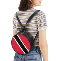 Sac circulaire en cuir PU avec drapeau national de Trinité-et-Tobago, bandoulière réglable, sac à bandoulière pour femme