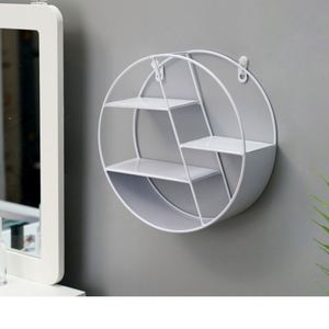 Modern Hexagon/Circular <b>Floating</b> Shelf Decorative Wall-Mounted Display Rack (Iron Frame) - Product Image 6