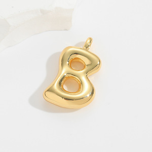 Sy06 Vàng Đầy Chunky Bong Bóng A-Z Bảng Chữ Cái Thư Vòng Cổ Cá Nhân Bóng Ban Đầu Mặt Dây Chuyền Vòng Cổ - Product Image 5