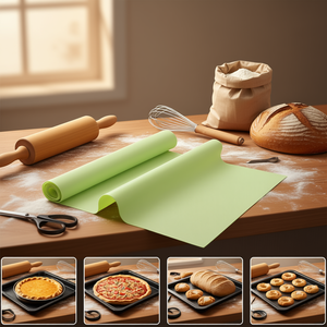 Tapis de cuisson en silicone vert 12 x 6 pieds, antiadhésif, réutilisable, résistant au four, pour pâtisserie, pâte à pain, outils de cuisson - Product Image 2