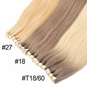 Extensioni per capelli con nastro invisibile di alta qualità per saloni, all'ingrosso, in capelli umani, a doppia trama, biondo ombré, colore chiaro - Product Image 3