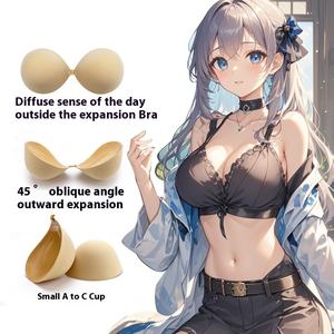 Special for Small Chest Thickened Invisible <strong>Bra</strong> Cartoon Chest Pads with Non-Slip Gathered Straps Strapless Breathable Feature - Product Image 4