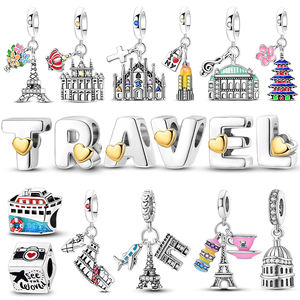 MULA 925 Silver Eiffel Tower Pendant Bead Original Travel <strong>Charms</strong> for Children's Bracelet Making Jewelry Gift with Zircon - Product Image 1