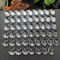 Cristal naturel de haute qualité, quartz clair poli, forme de lune avec anneau ou pendentif, design mixte S925, pour bijoux femme, cadeau