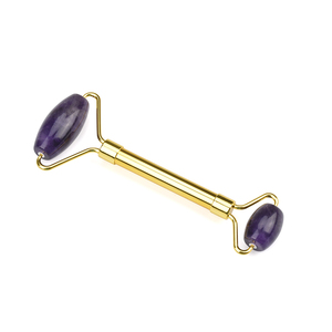 2020 Factory Price Massager Gua Sha Set Skin Gold Plated Pladtich Handle Facial Care Natual <span class=keywords><strong>Rose</strong></span> Quartz Jade Roller For Face - Product Image 4