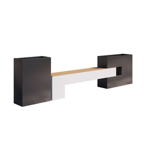 Combinaison de jardinières d'extérieur en métal blanc contemporain et durable pour la plantation sur patio - Product Image 3