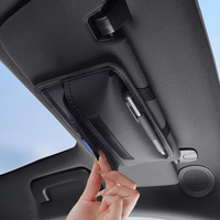 Organisateur de visière en cuir Nappa, sac de rangement, étui à lunettes, fentes pour cartes robustes, durable, sûr, ajustement universel, pour BMW Toyota Honda