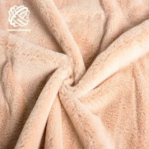 China Manufacturer Multicolor PV Faux Rabbit Fur Fabric MInk For Blankst Carpet Home Textiles