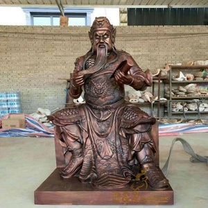 Sculpture de statue <span class=keywords><strong>Guan</strong></span> <span class=keywords><strong>Yu</strong></span> grandeur nature en bronze coulé décoration extérieure - Product Image 2