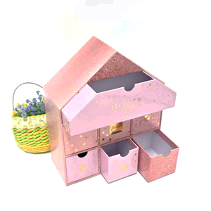 Boîte cadeau de stockage de bijoux en forme de maison faite à la main sur mesure 7 jours avec <span class=keywords><strong>calendrier</strong></span> de l'avent fabriquée en usine pour la stratification <span class=keywords><strong>Little</strong></span> Matt - Product Image 3