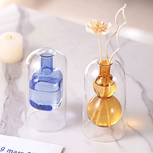 Double Layer Bell Glass Reed <strong>Diffuser</strong> Bottle Empty Aroma Container Decorative Dry Flower Vase for Home Tabletop Fragrance Decor - Product Image 5
