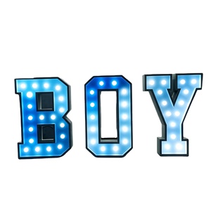 Letras Decorativas con Bombillas LED para Interiores, con <span class=keywords><strong>Fuente</strong></span> Personalizada, para Decoración de Fondo de Boda - Product Image 1