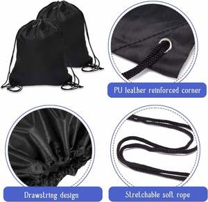High Quality Swimming Soccer Outdoor Sports Kids Recyclable Nylon Black Frosted <b>Drawstring</b> <b>Backpack</b> - Product Image 3