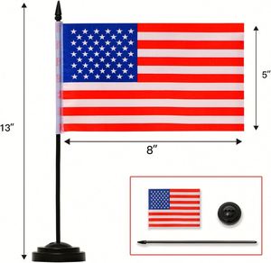 ธงชาติอเมริกาแบบขายส่ง ธงขนาดเล็กตั้งโต๊ะสำนักงาน ทำจากไนลอน โพลีเอสเตอร์ ฐานพลาสติก - Product Image 5