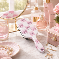 Brosse à cheveux professionnelle en plastique avec coussin d'air et logo personnalisé pour femmes, massage du cuir chevelu, écologique, cadeaux de luxe pour fêtes