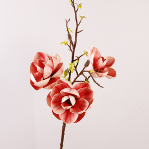 Fleur artificielle Magnolia Grandiflora en plastique PU, grande branche, décoration intérieure, accessoires de mariage, haute simulation - Product Image 1