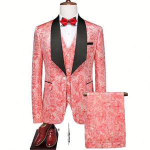 Traje de Hombre de <span class=keywords><strong>3</strong></span> Piezas, Corte Entallado, Diseño a Cuadros, Estilo Casual de Negocios, Conjunto de Blazer y Pantalones para Bodas, Graduaciones, Oficina y Fiestas - Product Image 2